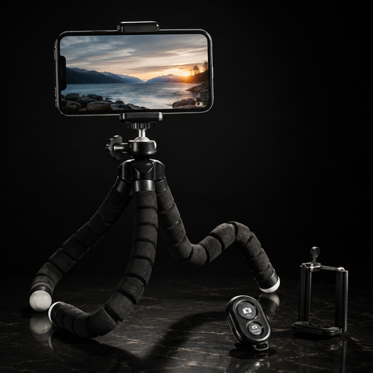 Flexible Octopus Tripod with Phone & Camera Mount