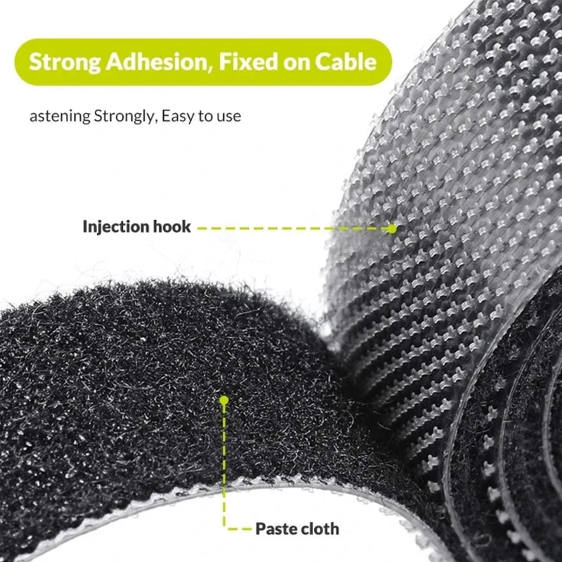 5M Reusable Hook-and-Loop Cable Organizer Roll