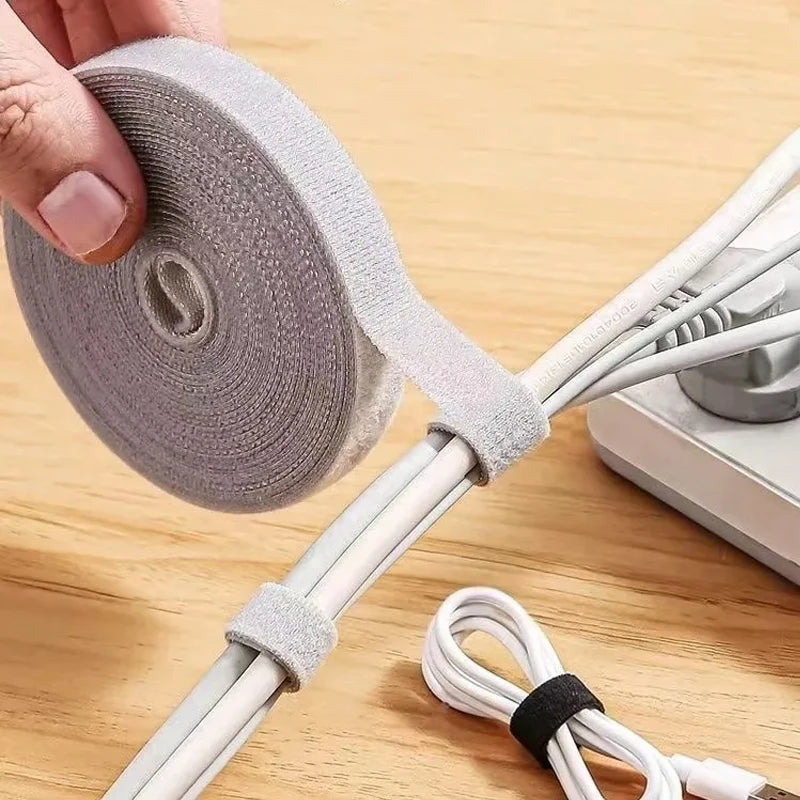 5M Reusable Hook-and-Loop Cable Organizer Roll