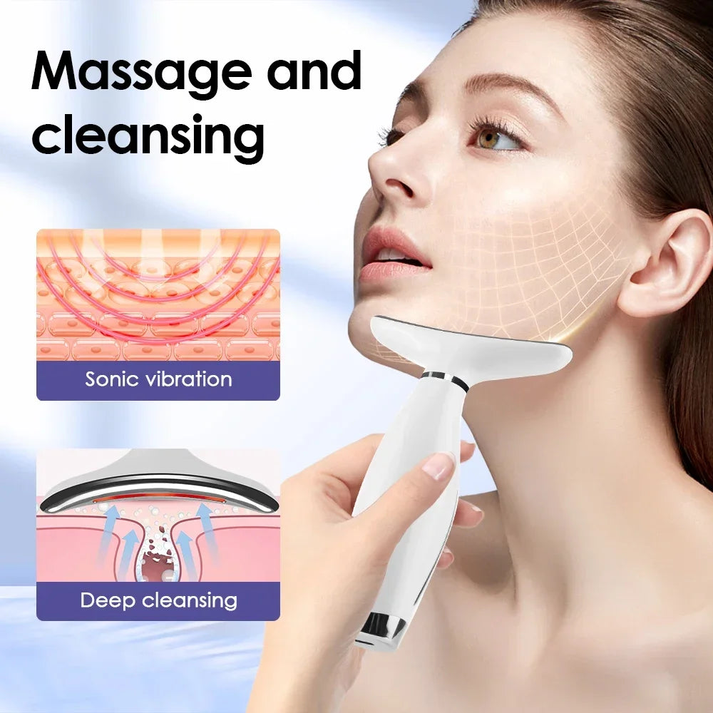 7-Color LED Face & Neck Lifting Massager
