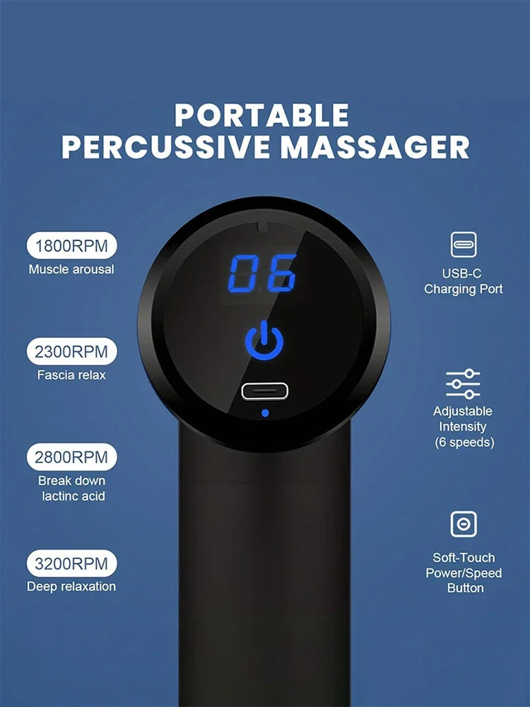 Portable Deep-Tissue Muscle Recovery Massage Gun