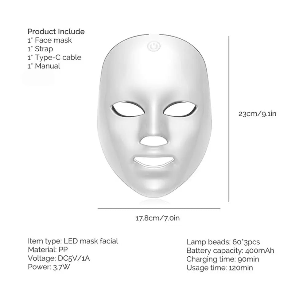 7-Color LED Face & Neck Rejuvenation Mask