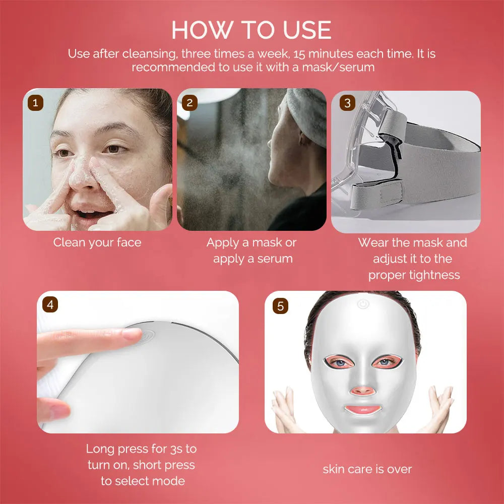 7-Color LED Face & Neck Rejuvenation Mask