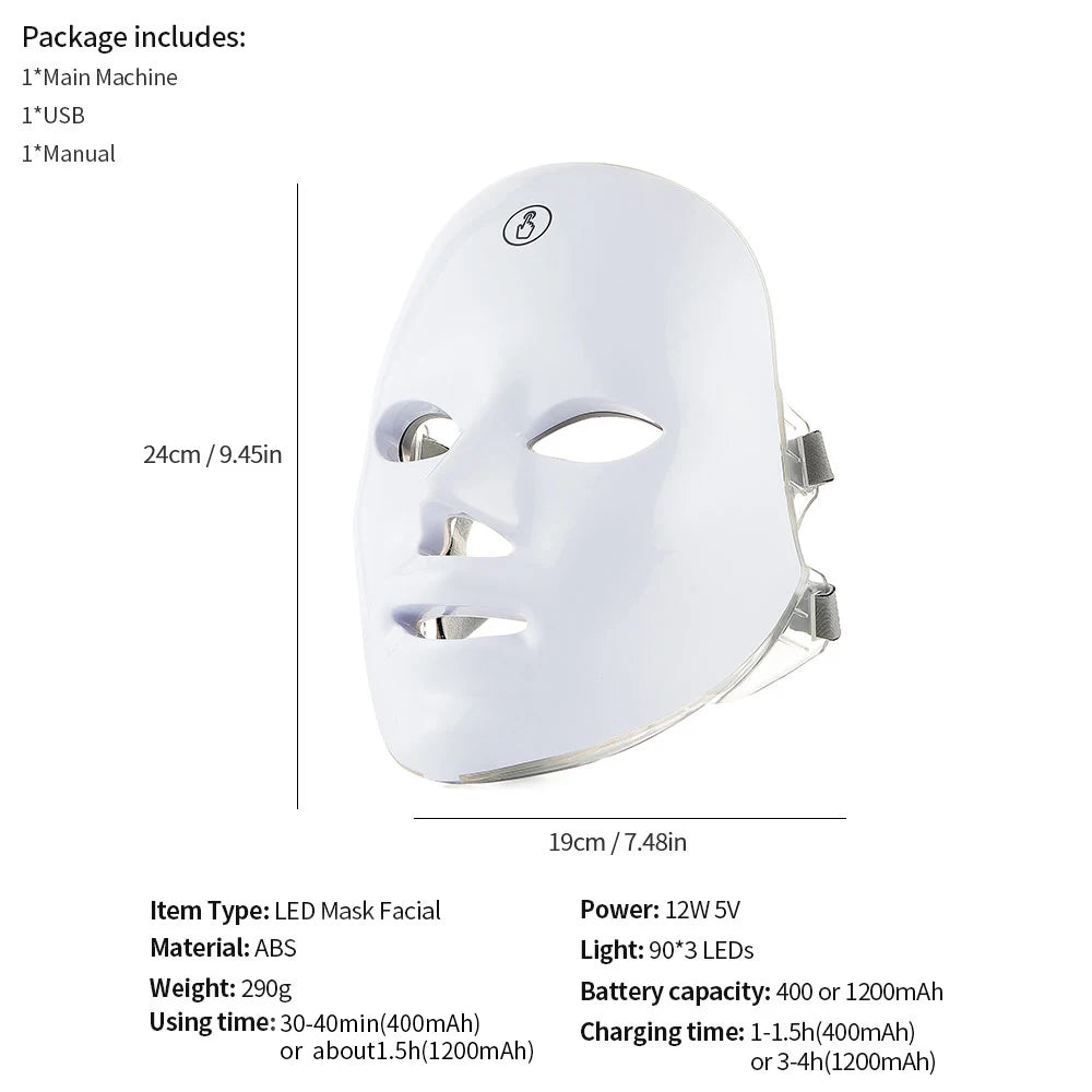 7-Color LED Face & Neck Rejuvenation Mask