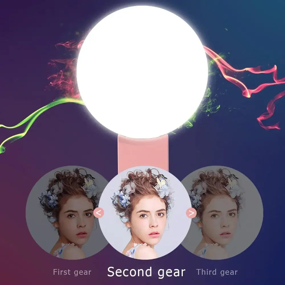 Portable 3-Level Clip-On Selfie Ring Light