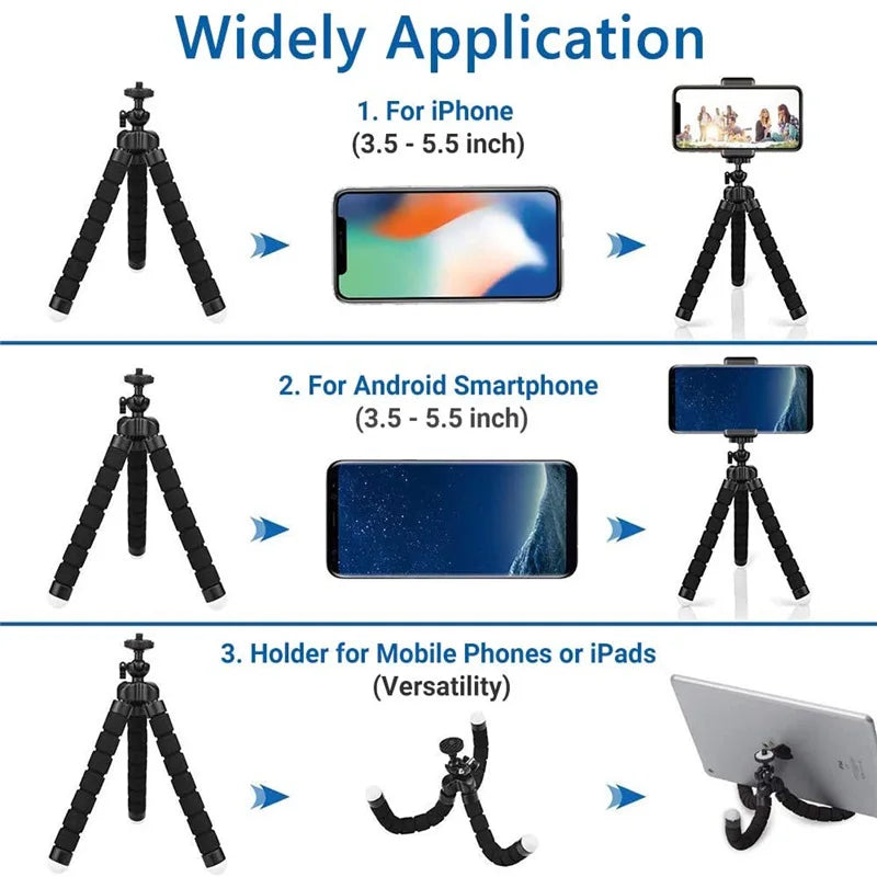 Flexible Octopus Tripod with Phone & Camera Mount