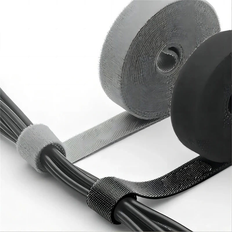 5M Reusable Hook-and-Loop Cable Organizer Roll
