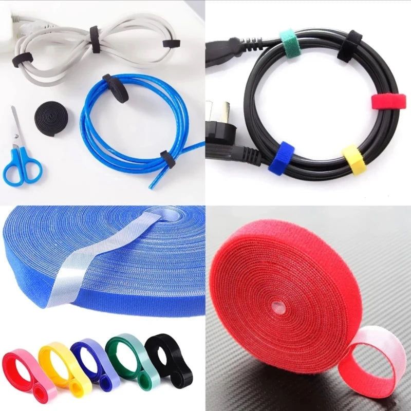 5M Reusable Hook-and-Loop Cable Organizer Roll