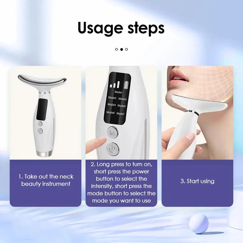 7-Color LED Face & Neck Lifting Massager