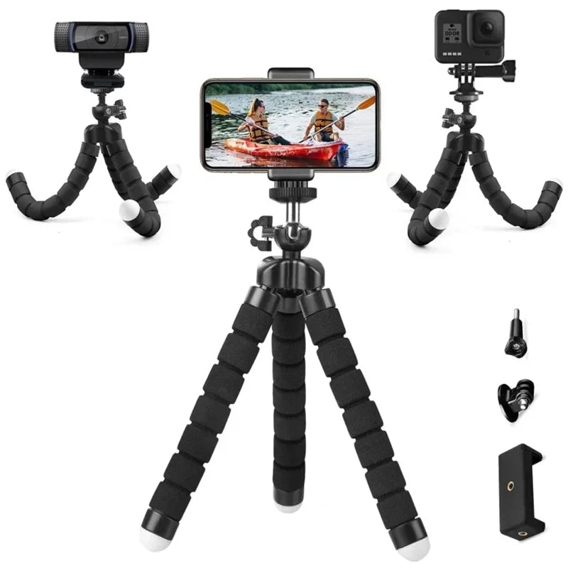 Flexible Octopus Tripod with Phone & Camera Mount