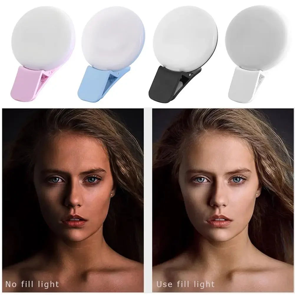 Portable 3-Level Clip-On Selfie Ring Light