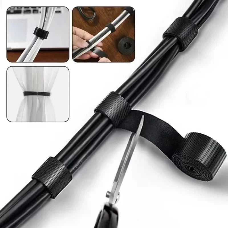 5M Reusable Hook-and-Loop Cable Organizer Roll