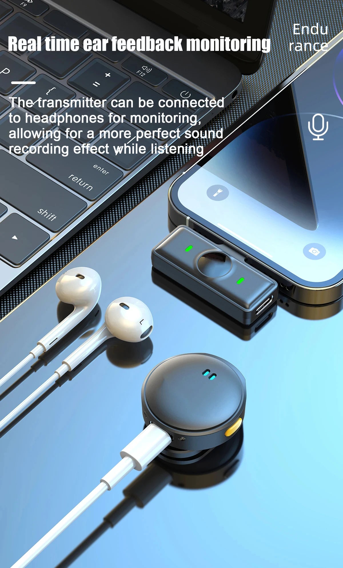 2.4GHz Wireless Magnetic Lavalier Microphone