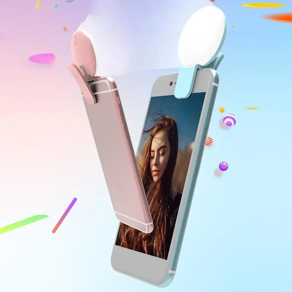 Portable 3-Level Clip-On Selfie Ring Light
