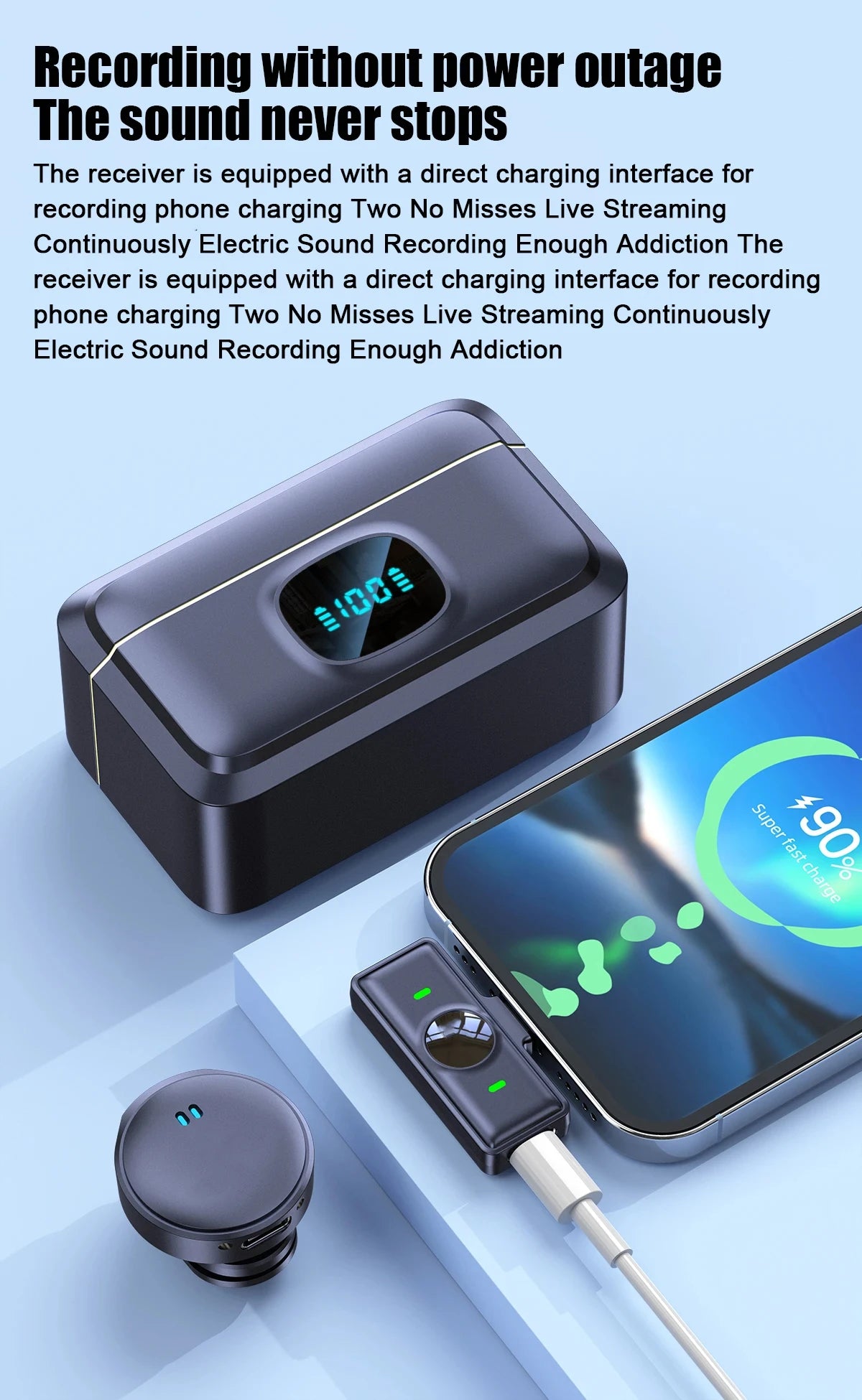 2.4GHz Wireless Magnetic Lavalier Microphone