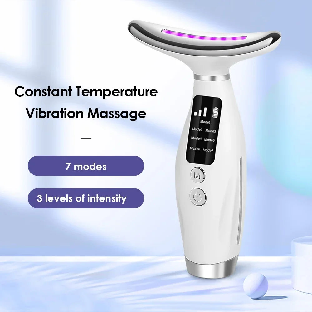 7-Color LED Face & Neck Lifting Massager