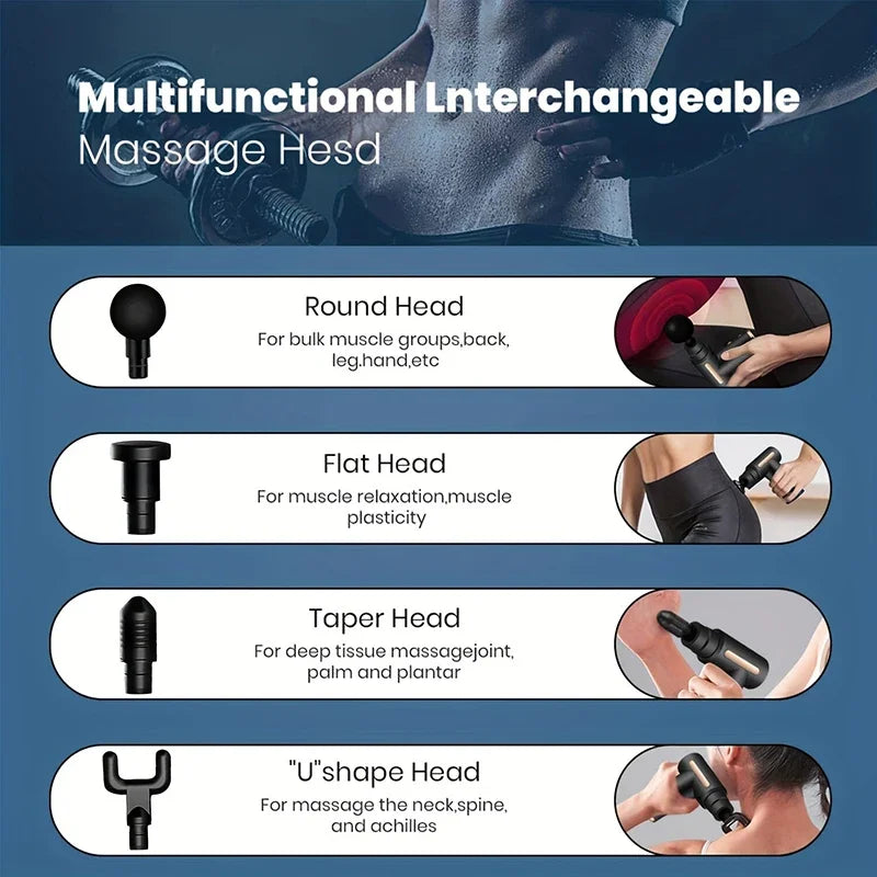 Portable Deep-Tissue Muscle Recovery Massage Gun