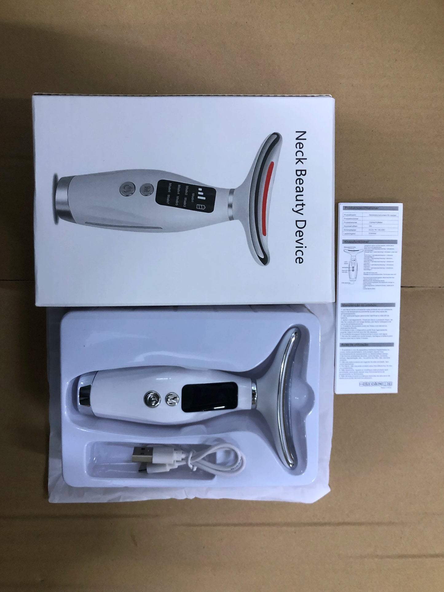 7-Color LED Face & Neck Lifting Massager